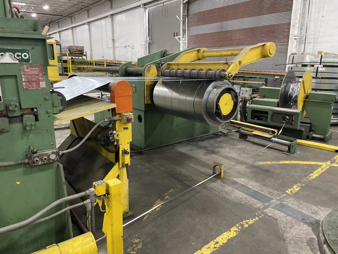Paxson slitting line - recoiler with slit coil