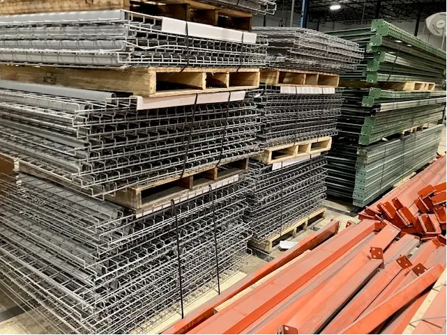 Industrial warehouse racking - disassembled racking components