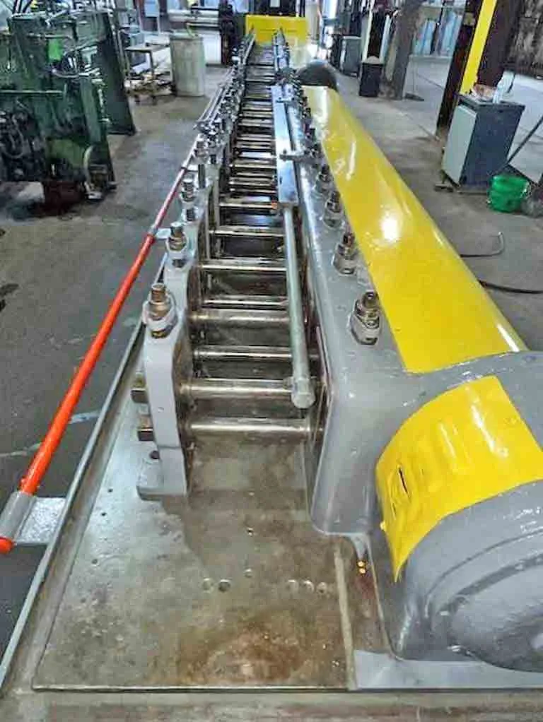 Tishken rollformer - top-down view along the second forming section